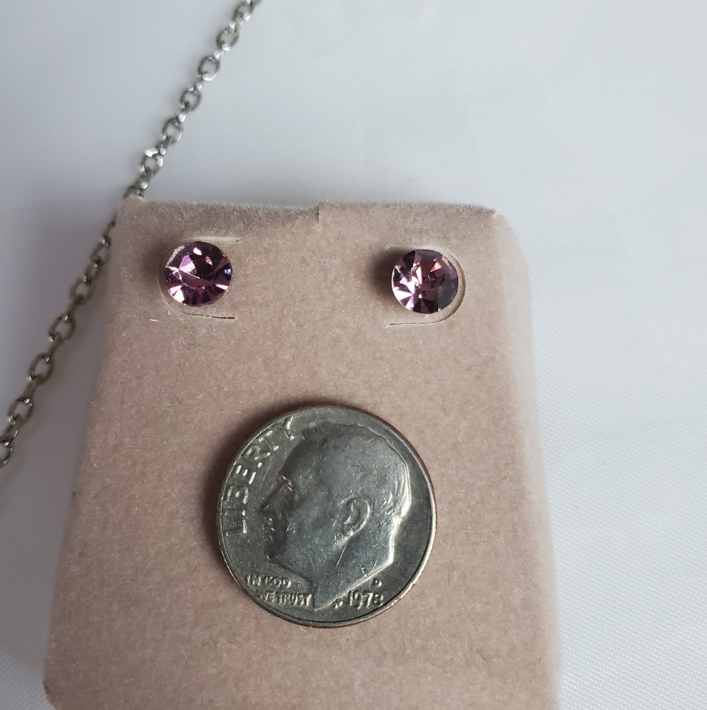 Purple Turtle necklace & Stud earrings Purple - Picture 7 of 8